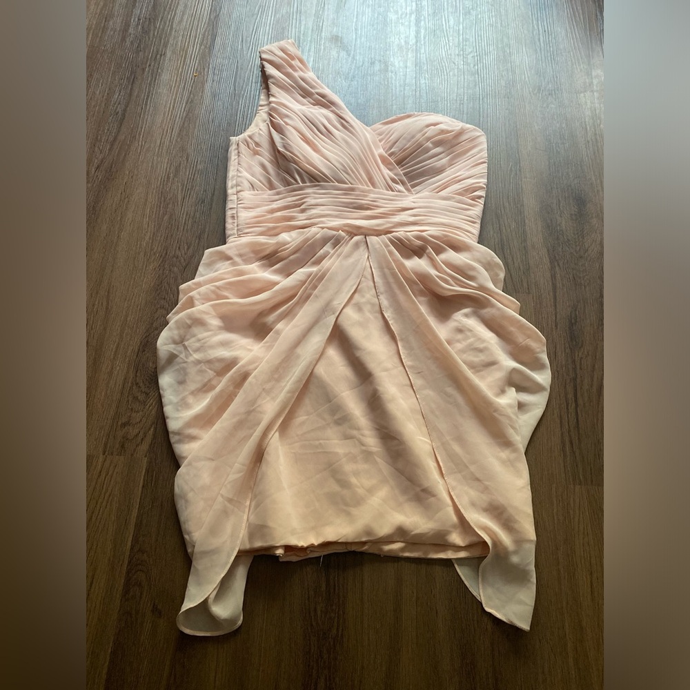 Elegant One Shoulder Pink Dress